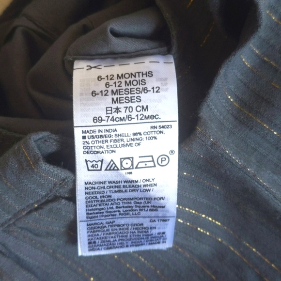 NEW babyGap charcoal grey metallic jumpsuit 6-12 months baby girl - Picture 5 of 8